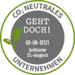 Umweltsiegel CO2-neutrale Produktion für die Tischlertekten